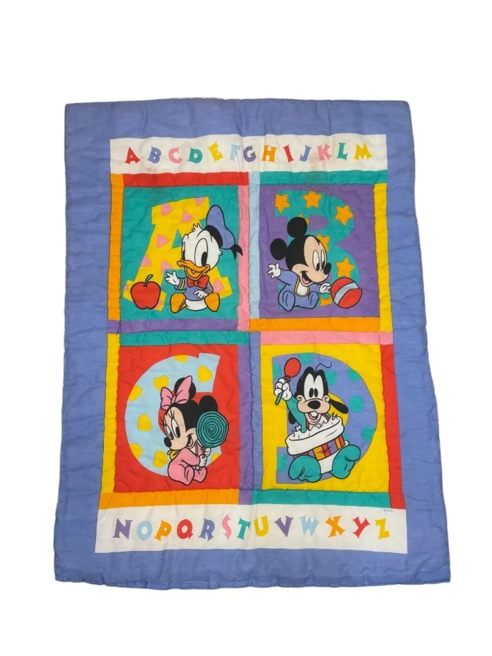 Vintage Disney Babies Dundee Crib Bedding Set Sheet Quilt Skirt Mickey Donald Mi